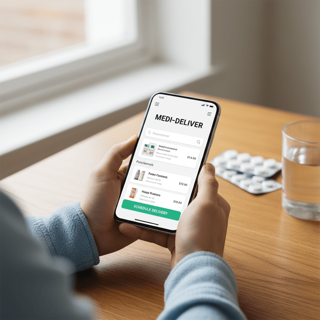 User browsing medication prices on MedPrice mobile app